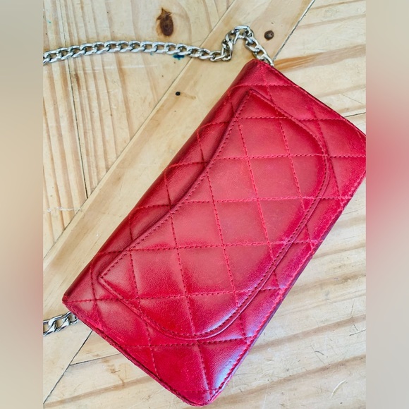 Authentic Red Chanel Matelasse Wallet (WOC) - Picture 2 of 8